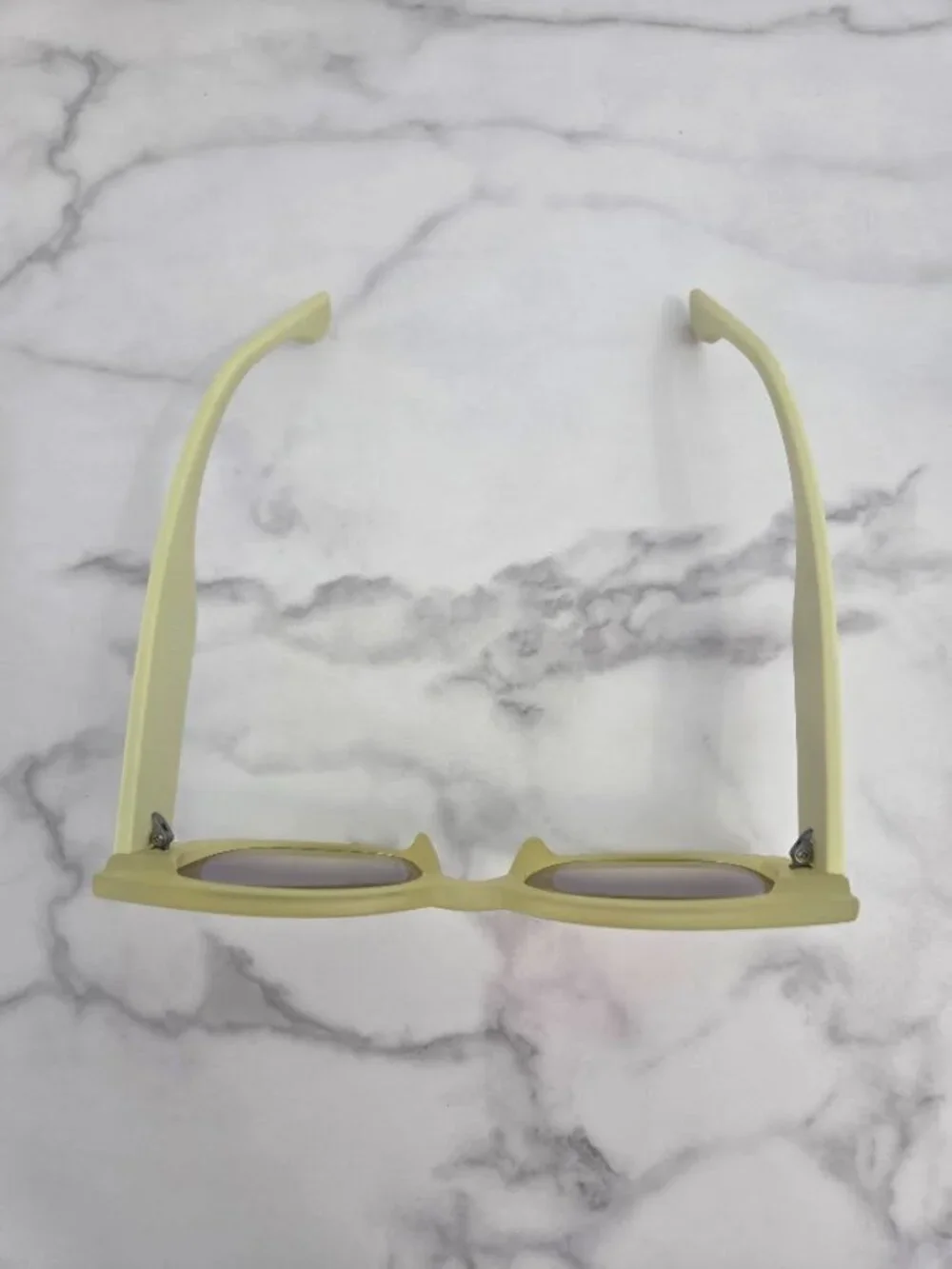 Oversized Square Sunglasses Pastel Lime Green Yellow Frame Gradient Lens - Picture 3 of 13